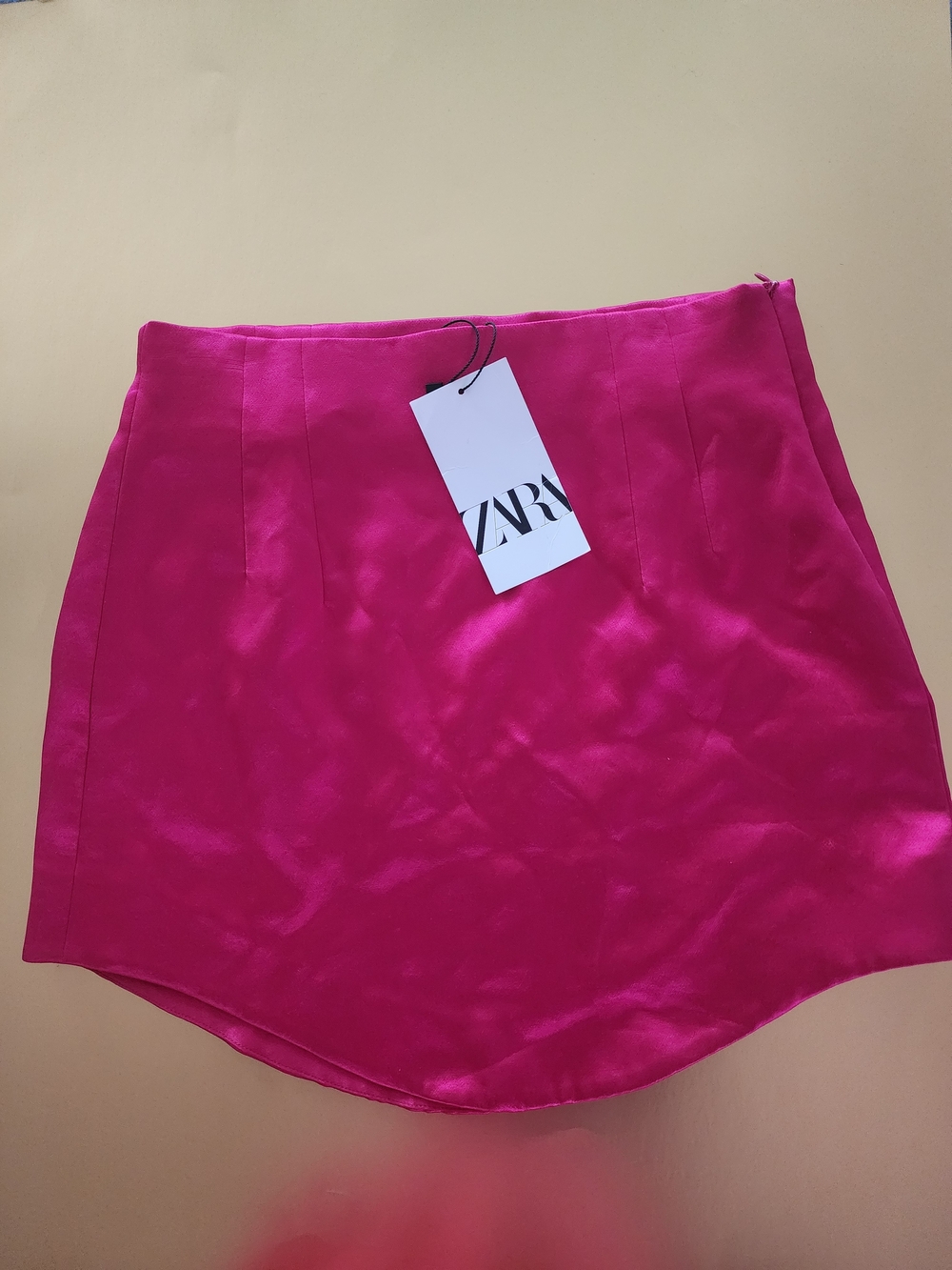 ZARA Hot Pink Satin Mini Skirt